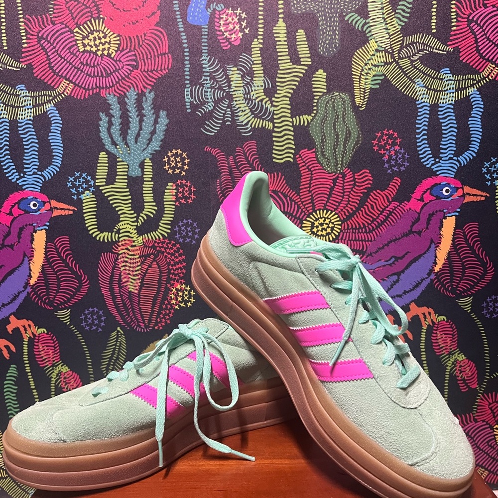Adidas Women's Mint and Pink Sneakers